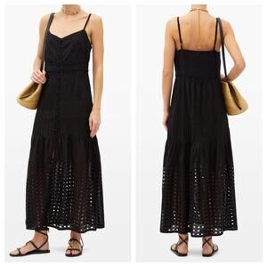 Solid & Striped | Women’s The Tilda Pintuck-Pleated Cotton-Poplin Dress Black L